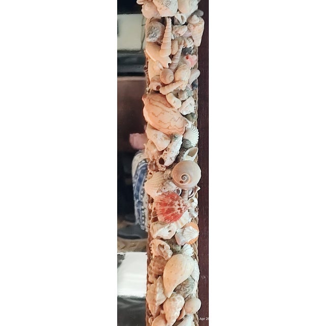 Custom Artisan Seashell Mirror - Handcrafted Ca Coastal Statement Piece For Sale - Image 4 of 11