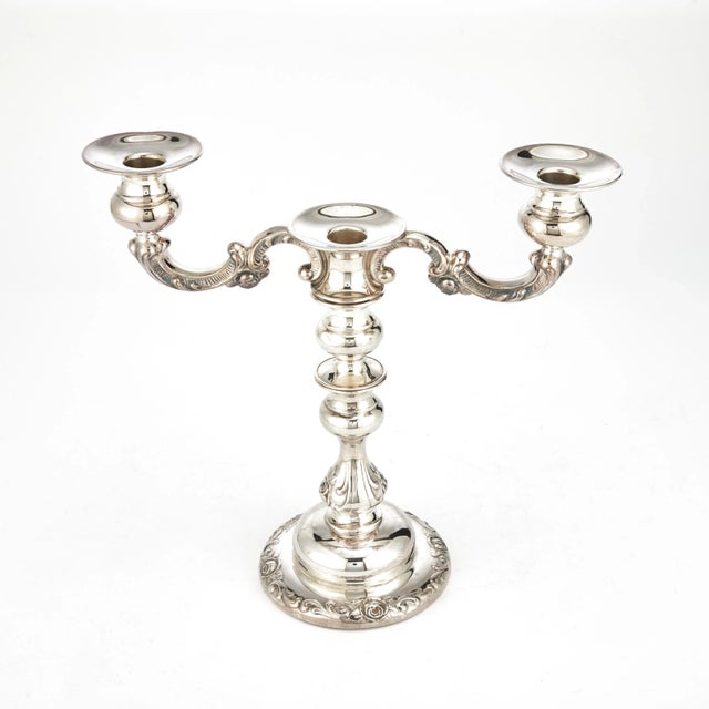 Metal 20th Century Spritzer & Fuhrmann Tableware Sterling Silver Five Arms Candelabra For Sale - Image 7 of 9