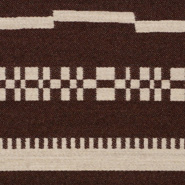 2020s Sample - Schumacher Skyline Stripes Reversible Fabric In Americano For Sale - Image 5 of 6