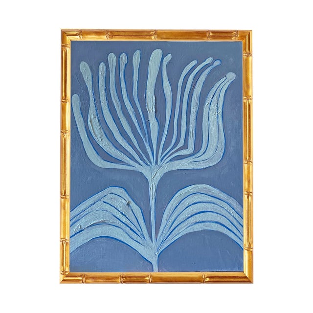 Original Framed Acrylic Botanical Painting, Organic Boho Art Floral Wall Art by Tatiana Duperault For Sale - Image 4 of 5