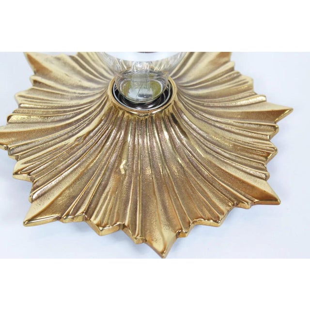 2000 - 2009 Mid-Century Bronze Sunburst Wall Sconces, Germany, 1950s, Set of 2 For Sale - Image 5 of 10