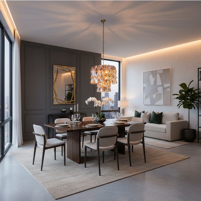 Mid-Century Modern 1960s Unique Italian Iridescent Murano Glass Chandelier by Vistosi For Sale - Image 3 of 8