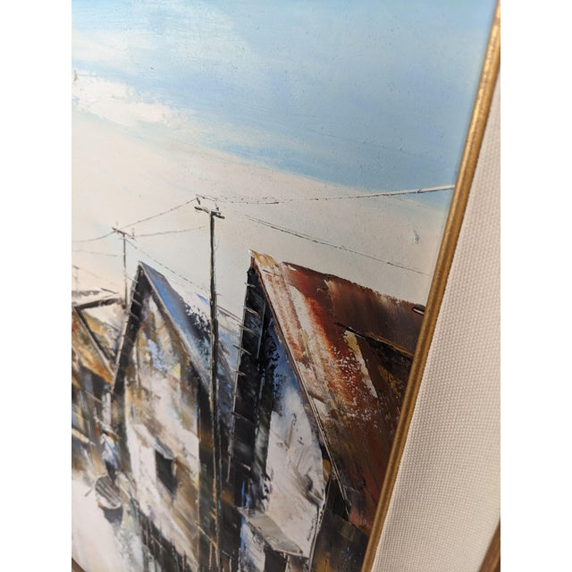 Mid 20th Century Attributed to Trần Quang Hiếu, Signed Vietnamese Stilt Village Oil Painting For Sale - Image 13 of 18