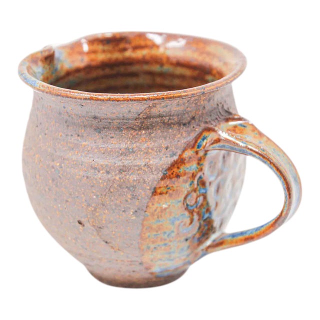 Vintage Hand Thrown Pottery Jug Artisan Stoneware For Sale