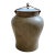 Vintage Tozai Home Brass Lidded Faux Shagreen Temple Jar For Sale
