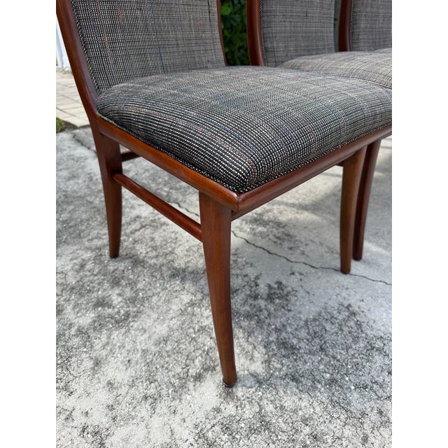 Vintage Mid-Century Sculptural Walnut Dining Chairs With Sabre Legs, Set of 6 For Sale - Image 17 of 18