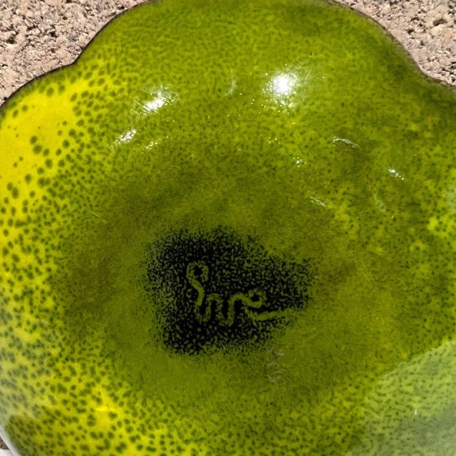 Mid-Century Modern 1960s Color Fusion Art Scalloped Enamel Copper Plate Eve Rabinowe For Sale - Image 3 of 8