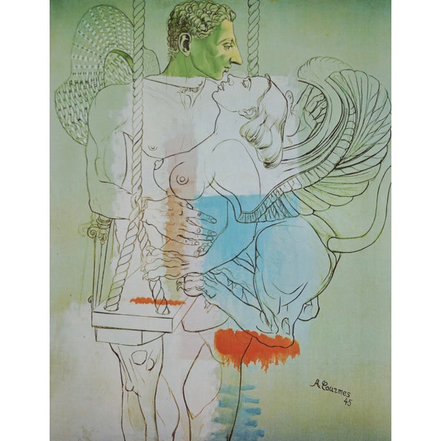 Alfred Courmes Œdipe et le Sphinx avec la balançoire (Oedipus and the Sphinx with the Swing) Original poster 1979 59 x 40...