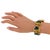 Metal Claire Deve Geometric Gilded Jeweled Bangle Bracelet For Sale - Image 7 of 7