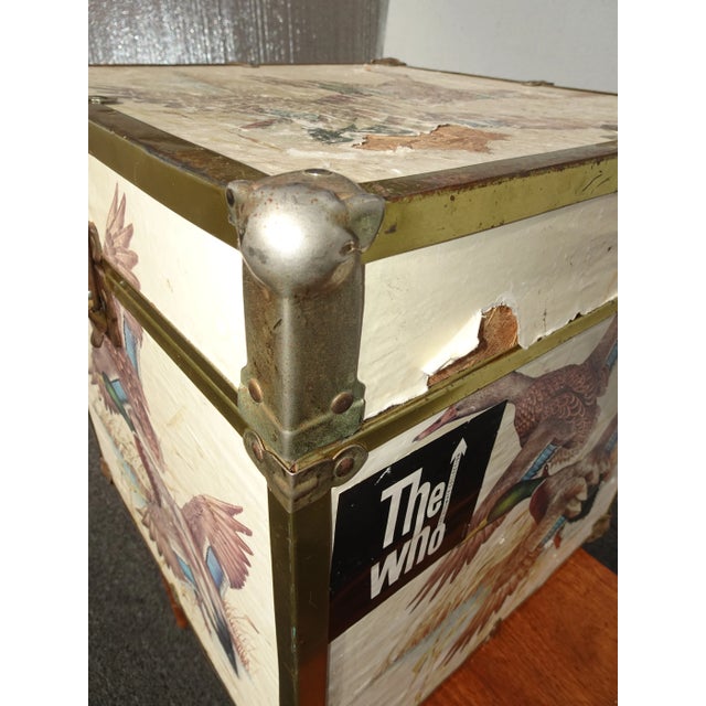 White Vintage 16" High Mid Century Modern Storage Box ~ Record Holder Box W Duck Birds For Sale - Image 8 of 12