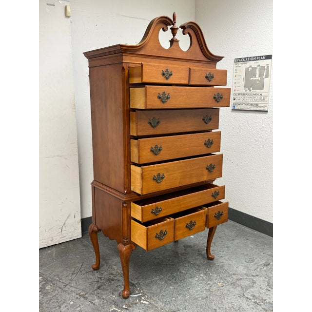 Vintage Georgian Style Highboy Dresser For Sale - Image 4 of 12