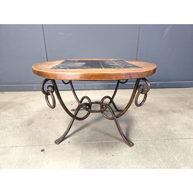 Brown Wrought Iron Coffee Table from René Drouet, 1940s For Sale - Image 8 of 9