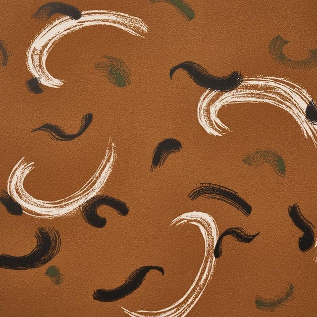 Mid-Century Modern Schumacher X David Kaihoi Brushmark Wallpaper in Gold For Sale - Image 3 of 4
