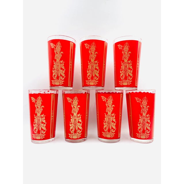 Mid-Century Goddess/Princess Cocktail Glasses- Set of 7 For Sale - Image 11 of 11