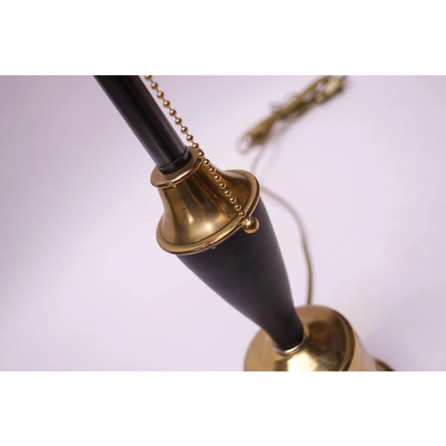 Black American Modern Brass Table Lamp With Star Perforation Detail For Sale - Image 8 of 11