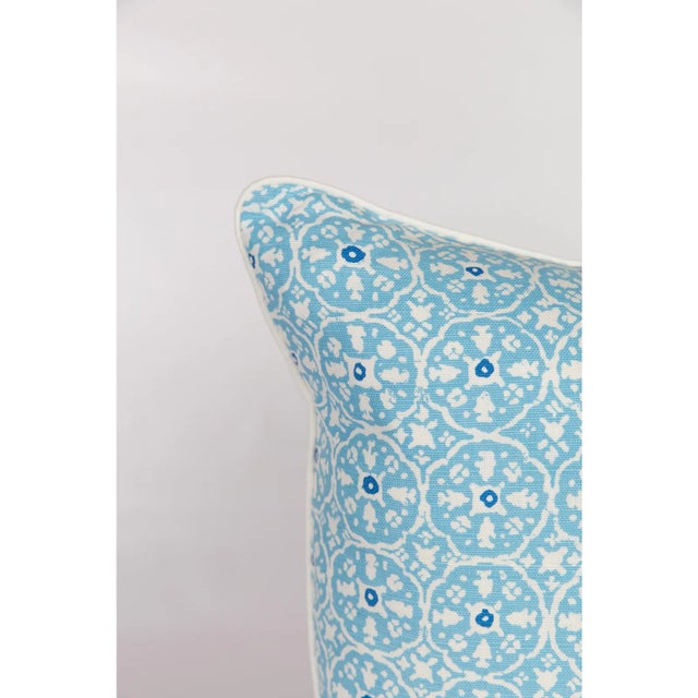 China Seas Nitik II Turquoise and Ivory Pillows - A Pair For Sale - Image 4 of 5