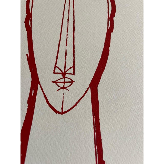Modern After A. Modigliani, Tetes (Red), Print For Sale - Image 3 of 8
