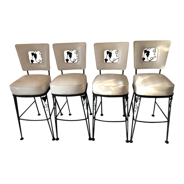1953 Woodard Skyline Set of 4 Bar Stools For Sale