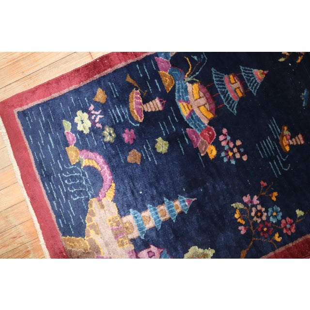 Zabihi Collection Chinese Art Deco Small Rug For Sale In New York - Image 6 of 8