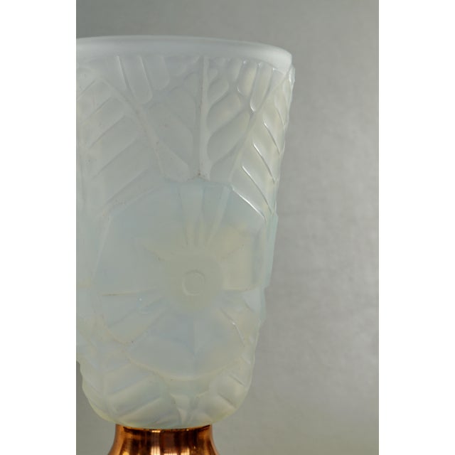 Opalescent French Art Deco Table Lamp by Charles Ranc 1930s France For Sale - Image 6 of 11