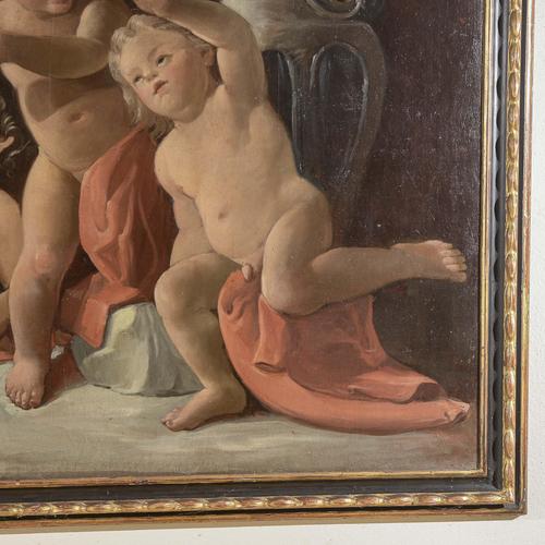 Dancing Cherubs, Oil on Canvas, Framed For Sale - Image 5 of 8