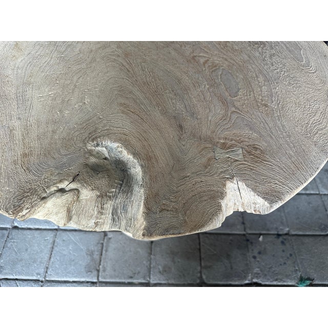 Andrianna Shamaris St. Barts Organic Teak Wood Round Table For Sale - Image 10 of 18