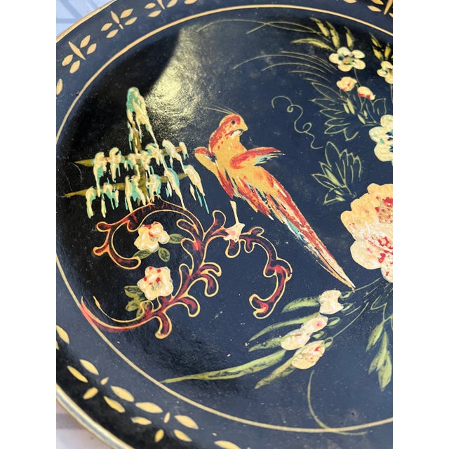 Asian 1970s Handpainted Asian Inspired Plate For Sale - Image 3 of 6