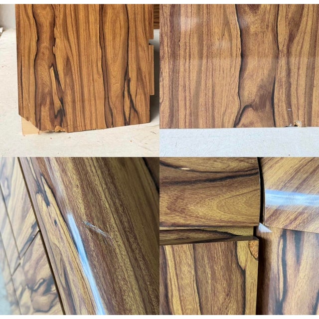 1980s Modular Lacquer Laminate Waterfall Postmodern Full Bedroom Suite For Sale - Image 12 of 12