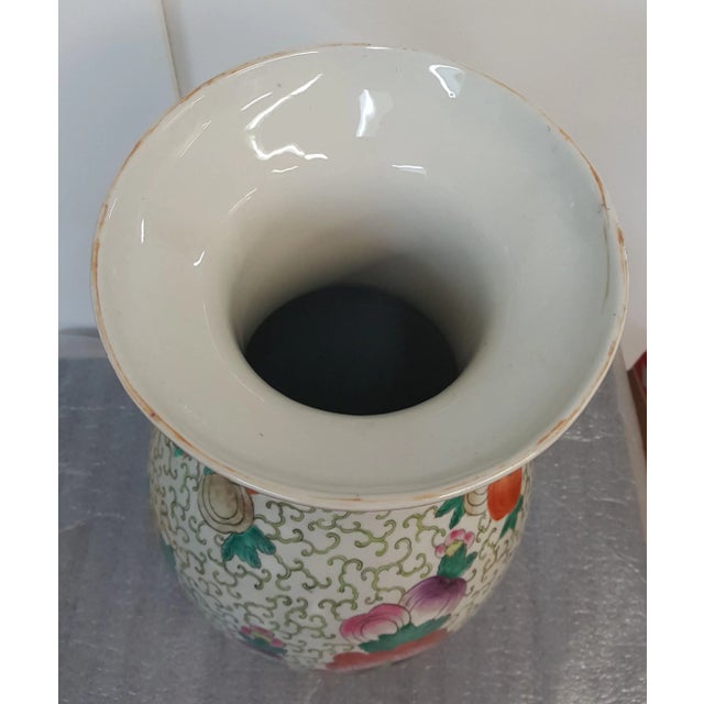 Chinoiserie Butterly Motif China Porcelain Vase For Sale - Image 3 of 8