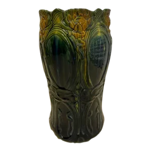 Antique Art Nouveau Majolica Umbrella Stand