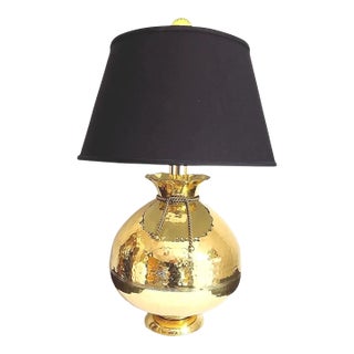 Hammered Brass Bag Lamp & Shade, C1970 For Sale
