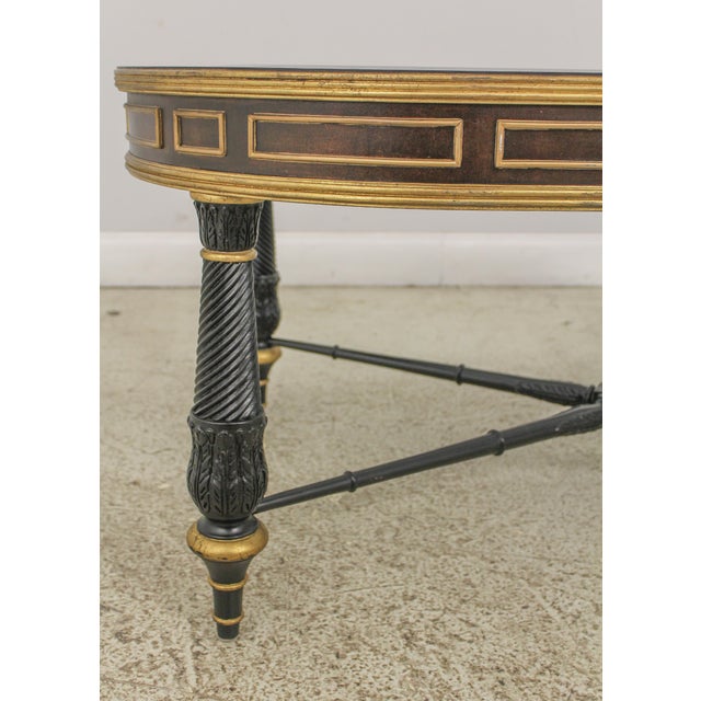 Wood 1950s Ej Victor Ebony and Dark Walnut Glass Top Cocktail Table Item # 9203-40g For Sale - Image 7 of 12