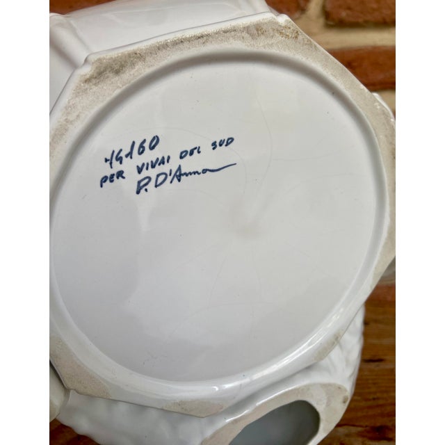 White Vintage White Ceramic Monkey Bowl by Paolo Danna for Vivai Del Sud, Italy, 1970s For Sale - Image 8 of 10