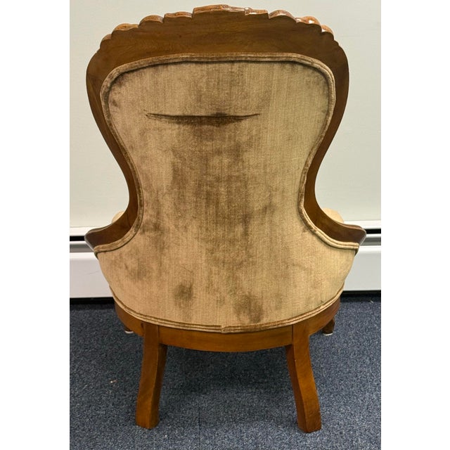 Late 19th Century Carved Victorian Walnut Parlor Chairs For Sale - Image 9 of 12