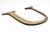 Vintage roman serif style letter U sign made of brass with a brushed finish. The piece is flat on the back. Good condition...