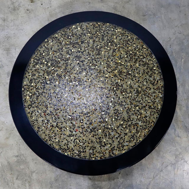 1960s Midcentury Mosaic Center Table made with Precious Stones For Sale - Image 16 of 18