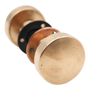 Modern R&e Brushed Brass Round Flat Door Knob Set