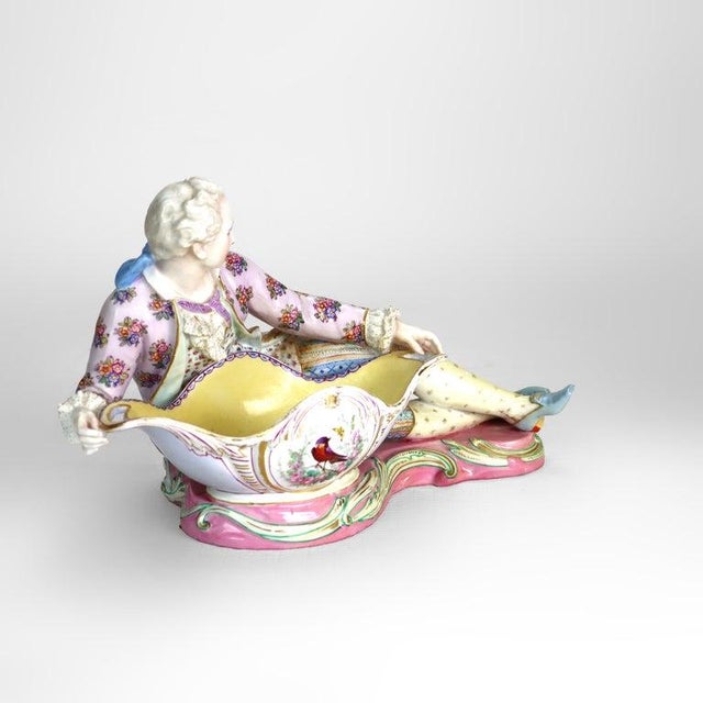 Ceramic 1880 Sevres Attr. Bisque Porcelain Figural Sweetmeat Dish For Sale - Image 7 of 9