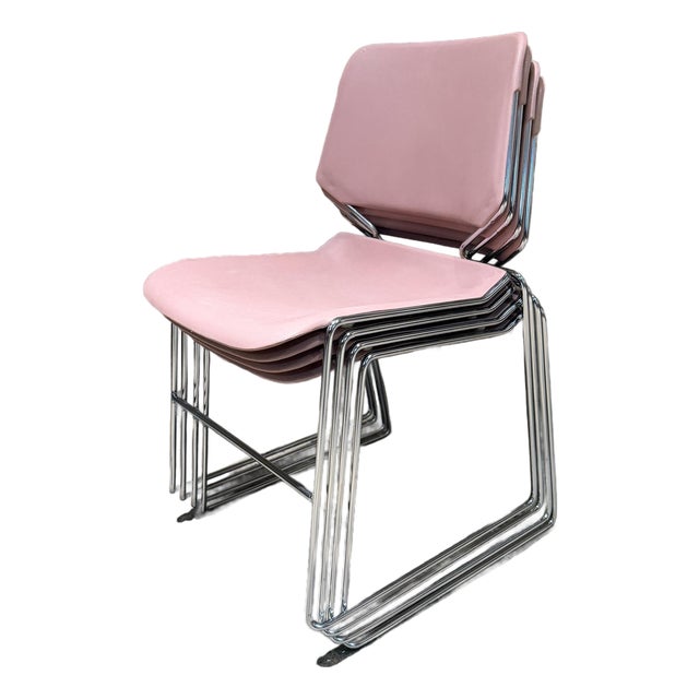 Vintage Set of (4) Matrix Stacking Chairs Designed by Thomas Tolleson for Krueger For Sale
