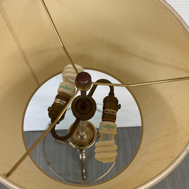 Stiffel Brass Floor Lamp + Glass Table For Sale - Image 10 of 12
