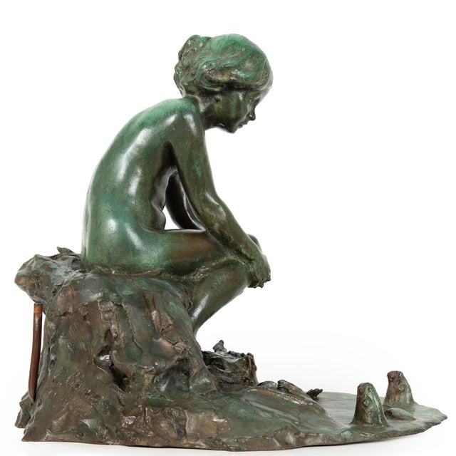EDWARD BERGE United States, 1876-1924 "Undine" (1914), also called "At Water's Edge" Signed verso "E. Berge (c) 1914" and...