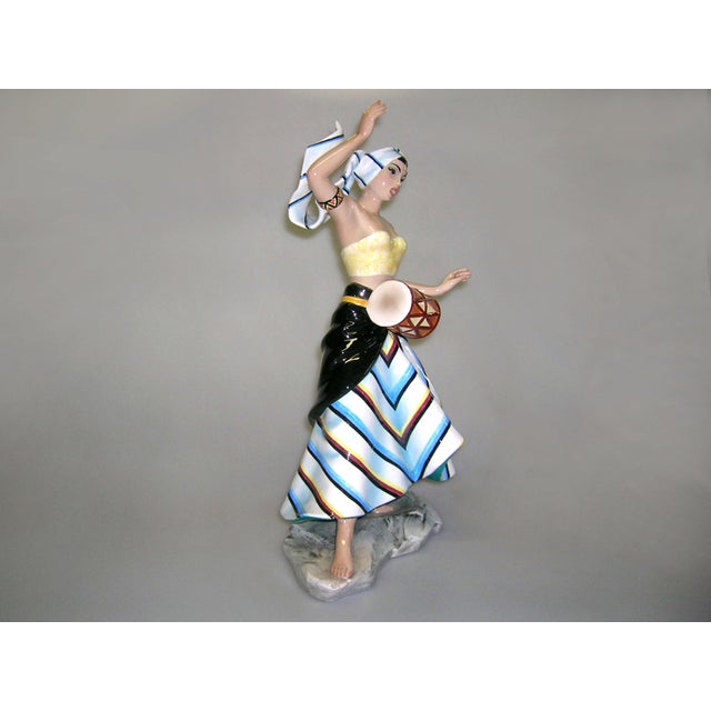 Ceramic La Tamburina from Ronzan, 1920s For Sale - Image 3 of 8