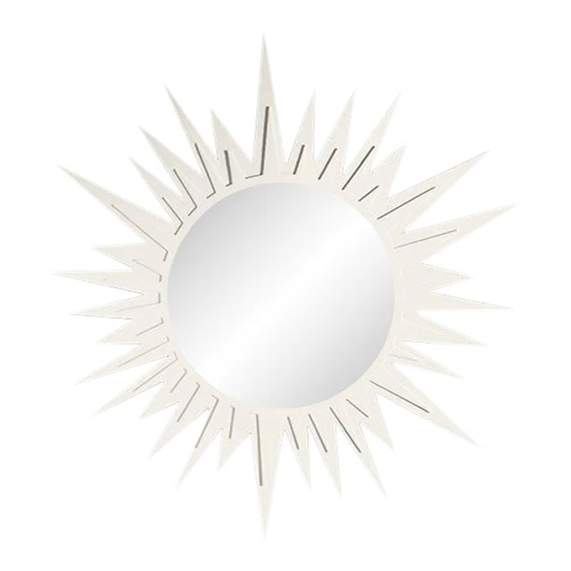 Fleur Home Carnival Zulu Circle Mirror in White Dove, 36x36 For Sale