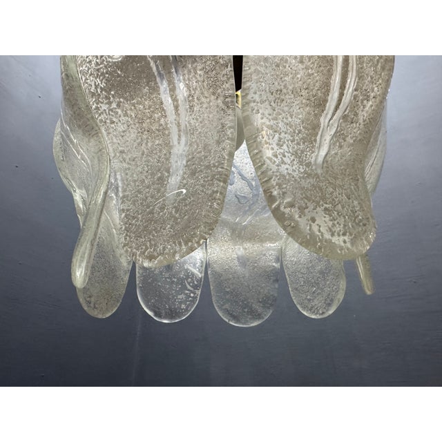 Italian Murano Glass Pendant Light with Sculptural Glass Shade, 1970s For Sale - Image 4 of 13