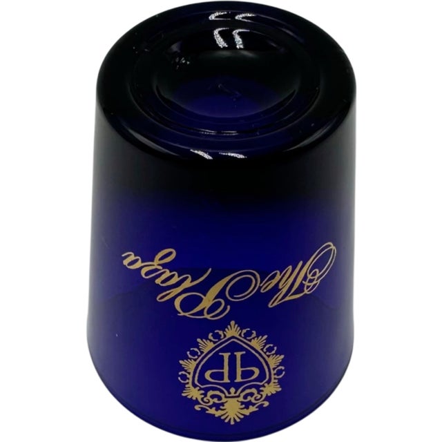 Glass Vintage Contemporary The Plaza Hotel Nyc Cobalt Blue Shot Glass For Sale - Image 7 of 12