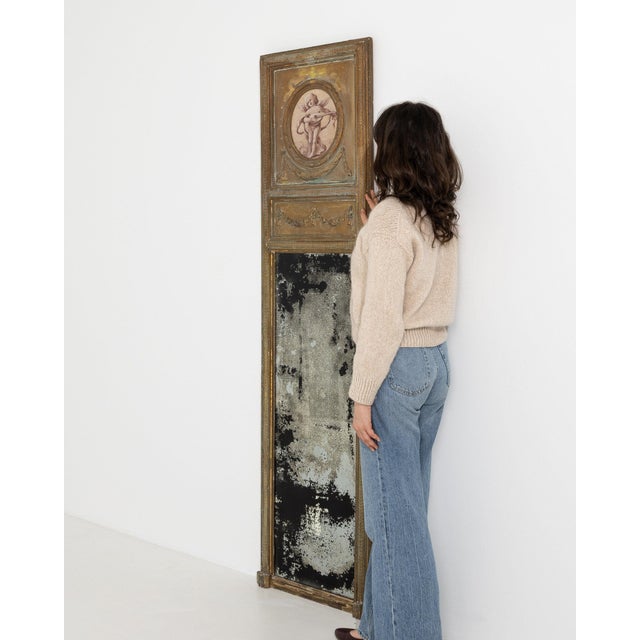 Wood 19th Century France Louis XVI Gold Wood Full-length & Floor Mirrors For Sale - Image 7 of 10