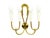 Mid-Century Modern Ivory Metal and Brass Four-Light Wall Lamps, 1950s, Set of 4 For Sale - Image 3 of 18