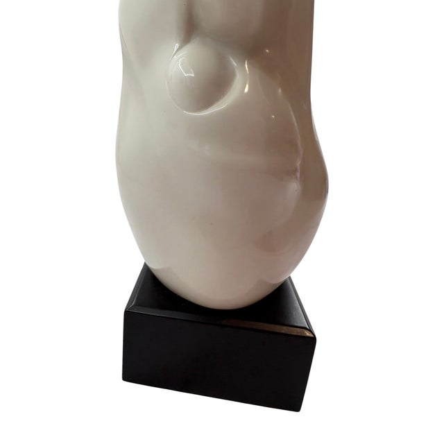 Mid 20th Century Edith Kolton Minimalist Glazed Ceramic Mother and Child Sculpture on Black Base For Sale - Image 11 of 11