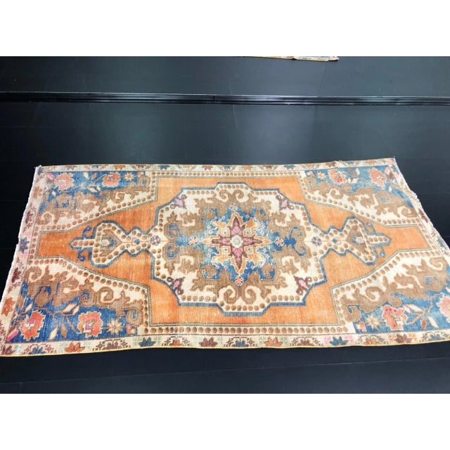 Vintage Turkish Anatolian Orange Rug For Sale In Phoenix - Image 6 of 11