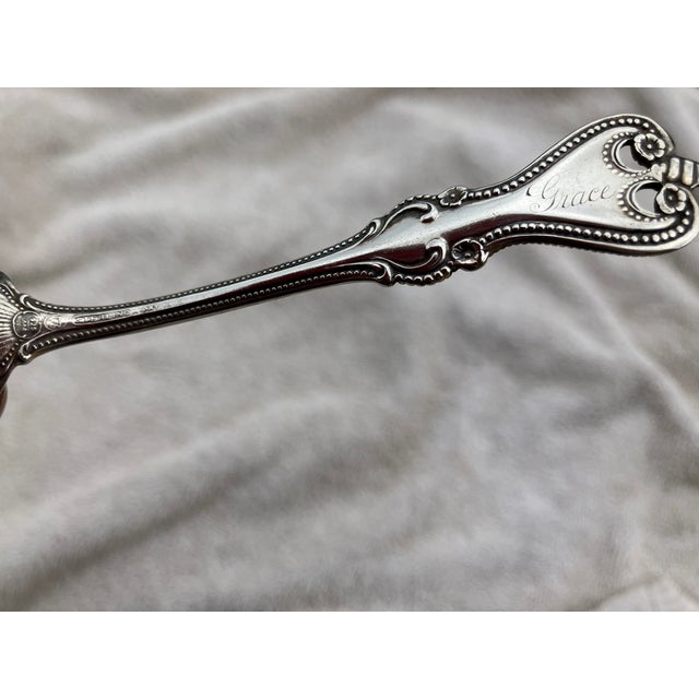 1906 Sterling Silver Teaspoon, Engraved With Name Grace, Delicate Shell Pattern For Sale - Image 18 of 18